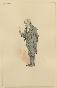 ストロング博士、c.1920s（紙にトイレとペンとインク） 作： Joseph Clayton Clarke